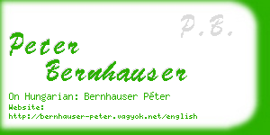 peter bernhauser business card