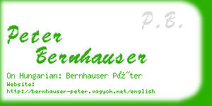 peter bernhauser business card